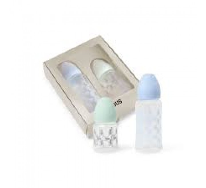 PACK 2 BIBERONES TOUS BABY AZUL VERDE SQUARE-1801 2001921803