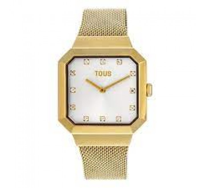 RELOJ TOUS CUADRADO CAJA Y ARMIS ACERO DORADO 300358062
