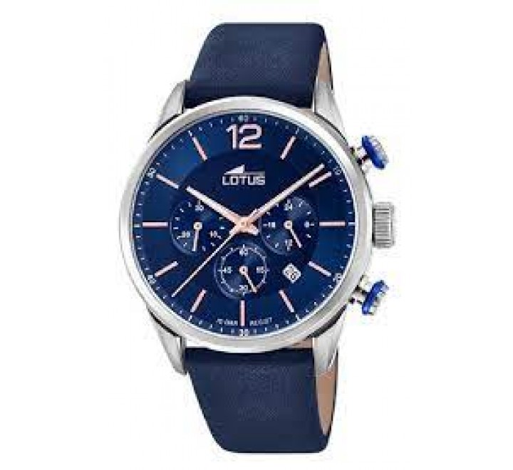 RELOJ LOTUS CAJA ACERO CORREA PIEL AZUL 18689/2