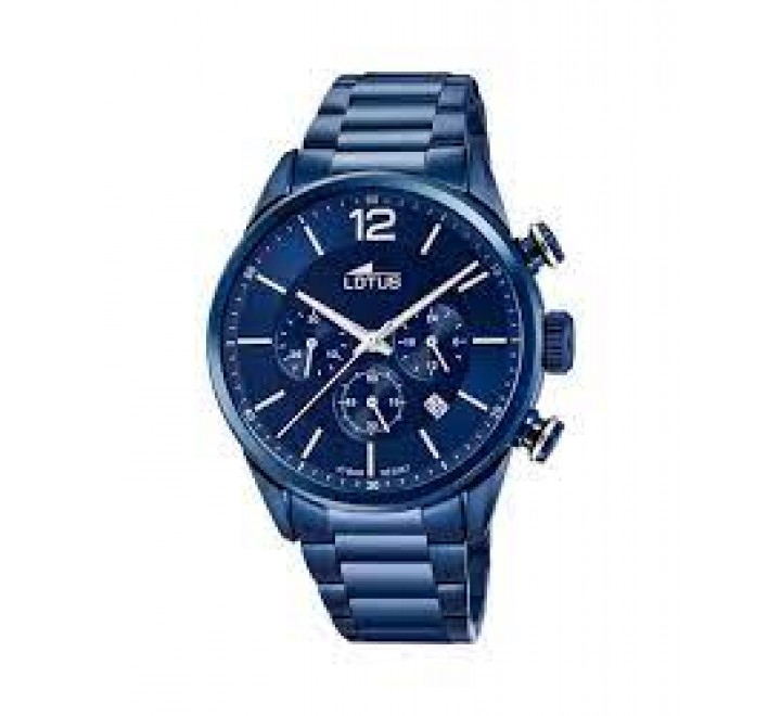 RELOJ LOTUS CAJA Y ARMIS ACERO AZUL CRONO 18680/1