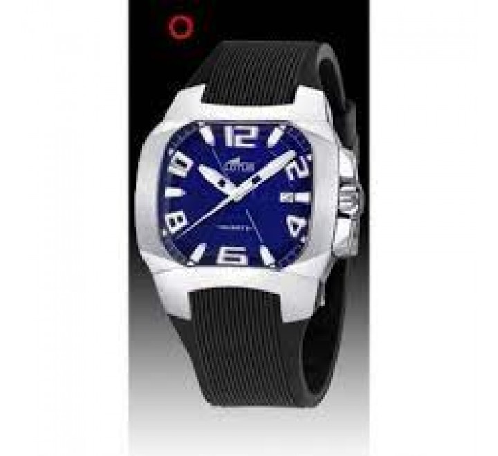 RELOJ LOTUS CAJA ACERO CORREA SILICONA NEGRA 15503/B