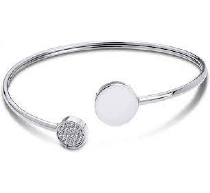 PULSERA LOTUS ACERO RIGIDA REDONDA CIRCONITASLS1819/2/1