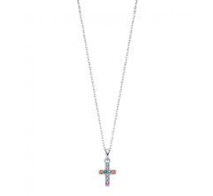 GARGANTILLA LOTUS PLATA CRUZ MULTICOLOR LP3450-1/1