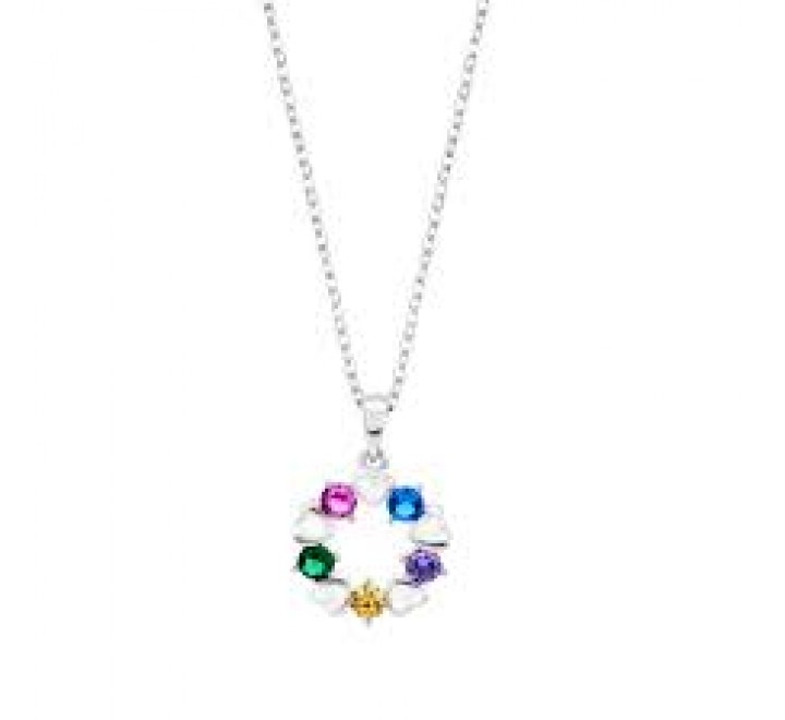 GARGANTILLA LOTUS PLATA CORAZONES MULTICOLOR LP3595-1/1