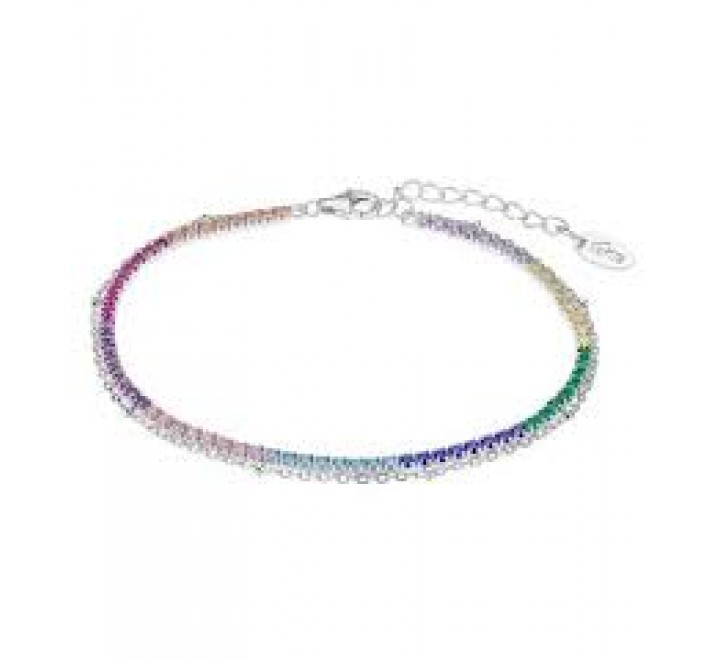 PULSERA LOTUS PLATA CIRCONITAS MULTICOLOR LP3181-2/4