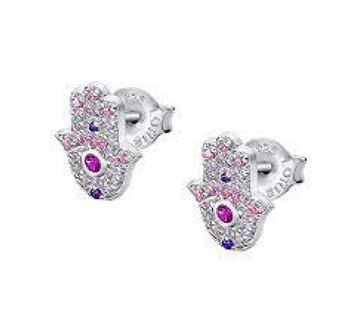PENDIENTES LOTUS PLATA MANO FATIMA CIRCONITAS LP1989-4/1