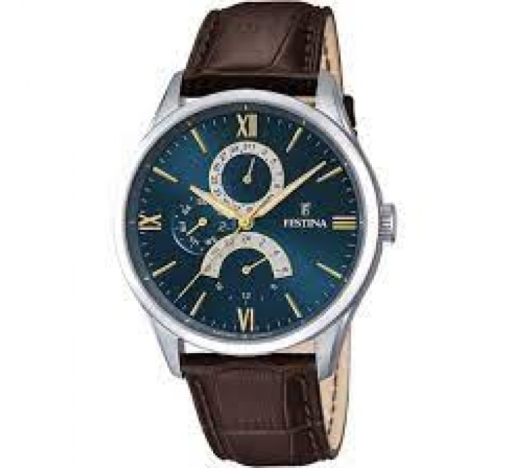 RELOJ FESTINA CAJA ACERO CORREA PIEL MARRON F16823/A