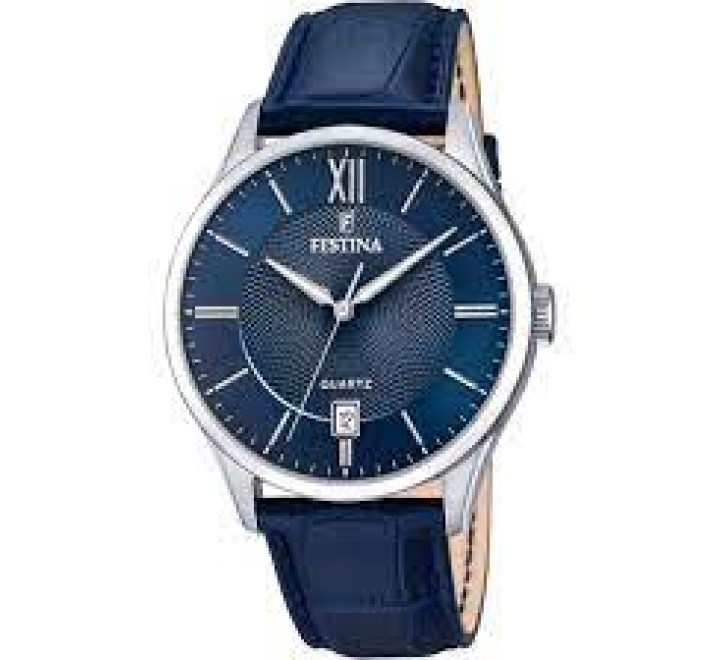 RELOJ FESTINA CAJA ACERO CORREA PIEL AZUL F20426/2