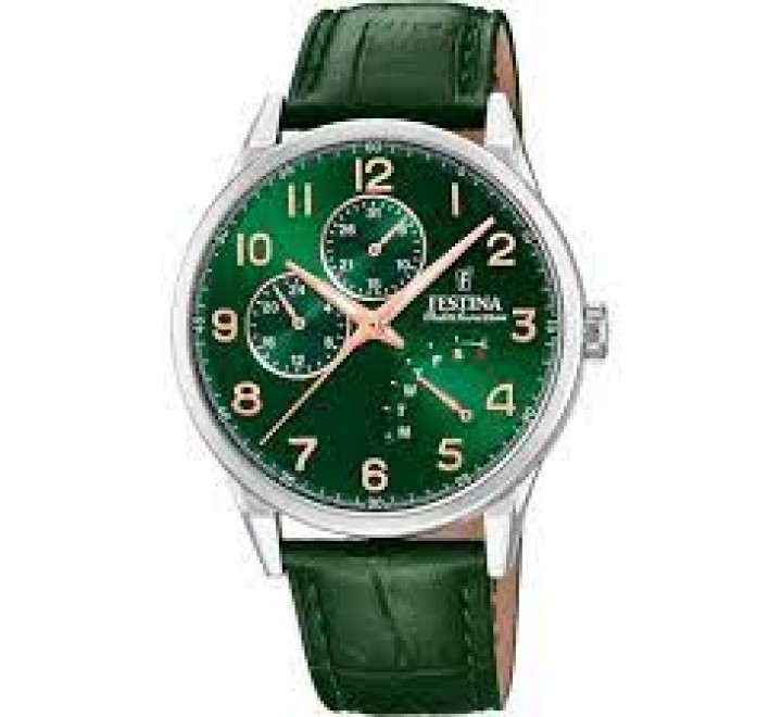 RELOJ FESTINA CAJA ACERO Y CORREA PIEL VERDE F20278/D