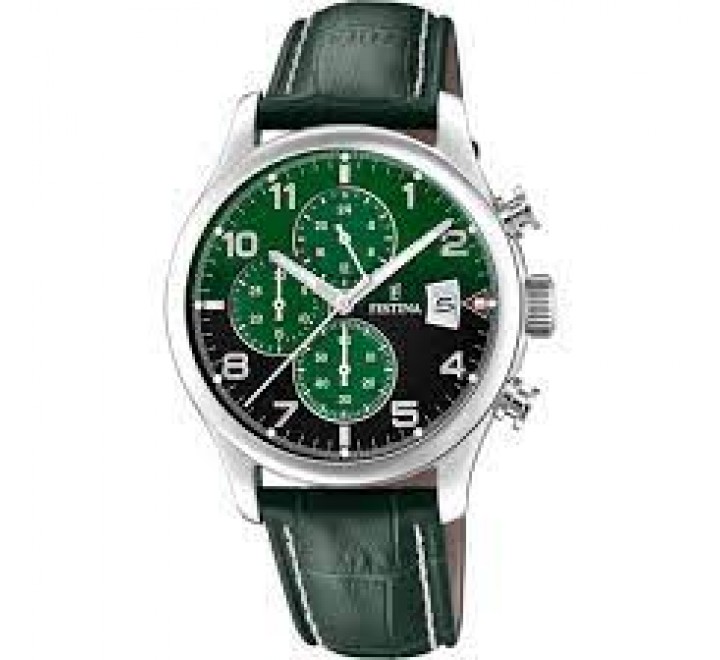 RELOJ FESTINA CAJA ACERO CORREA PIEL VERDE F20375/8