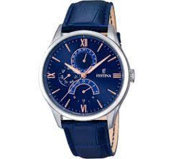 RELOJ FESTINA CAJA ACERO CORREA PIEL AZUL F16823/3