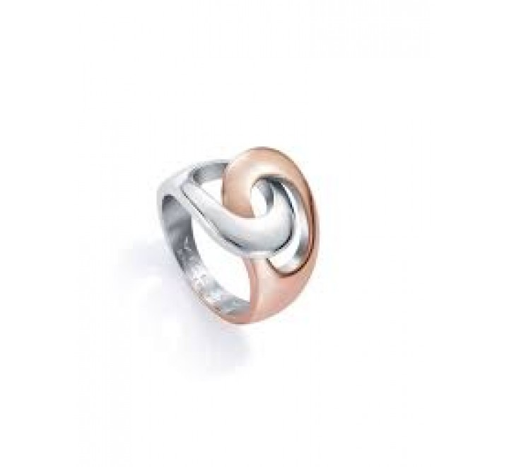 ANILLO VICEROY ACERO BICOLOR ROSADO LISO N?16 75045A01619