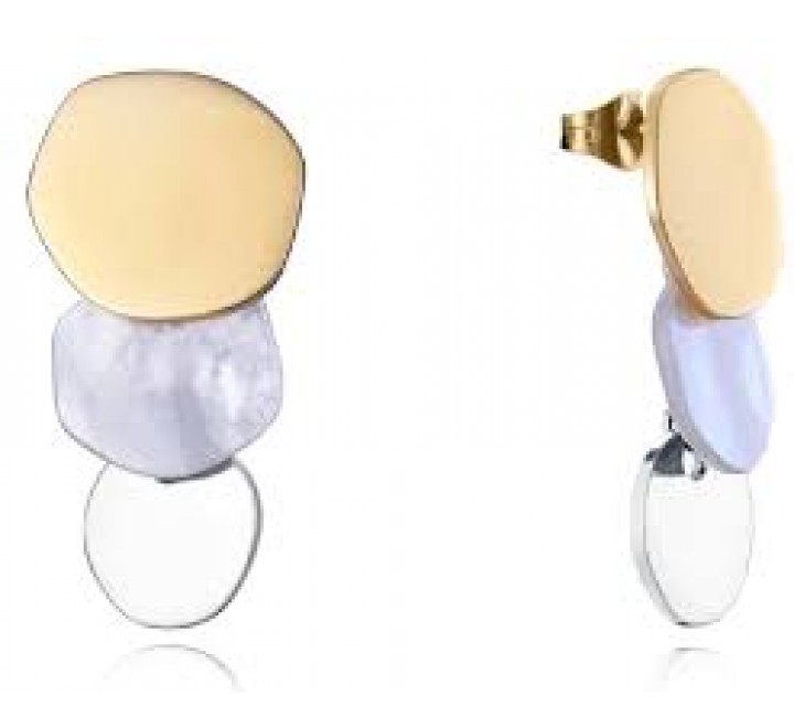 PENDIENTES VICEROY ACERO BICOLOR Y NACAR 15142E01012