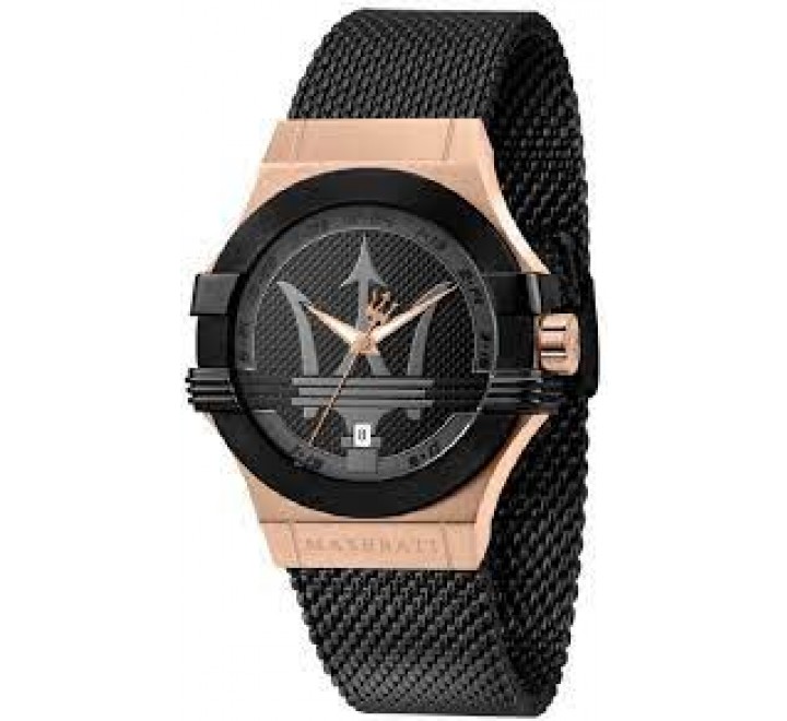RELOJ MASERATI CAJA ACERO ROSADO ARMIS NEGRO R8853108010