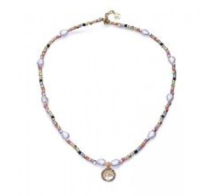 COLLAR VICEROY ACERO DORADO PERLAS Y PIEDRAS 14091C01019
