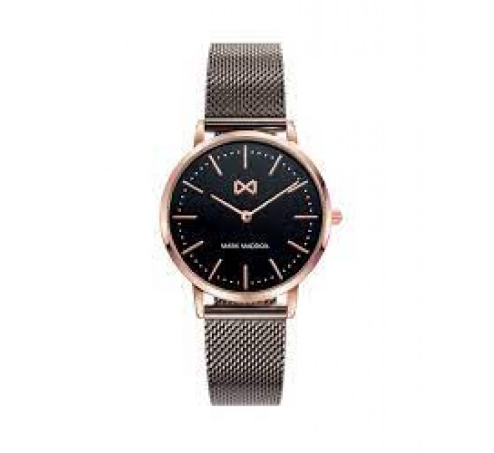 RELOJ MARK MADDOX CAJA ROSADA ARMIS ACERO NEGRO MM7115-57