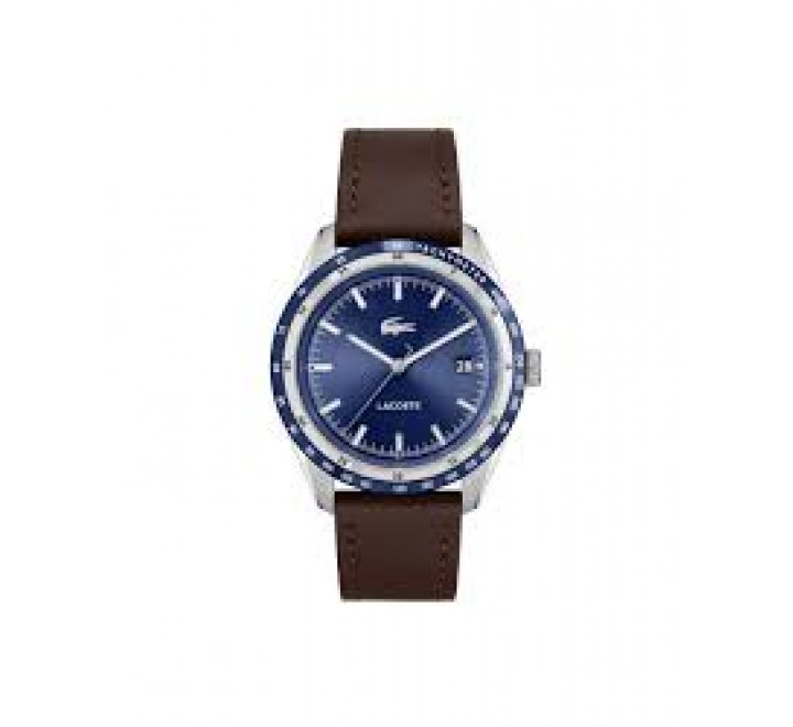 RELOJ LACOSTE CAJA ACERO CORREA PIEL MARRON 2011310