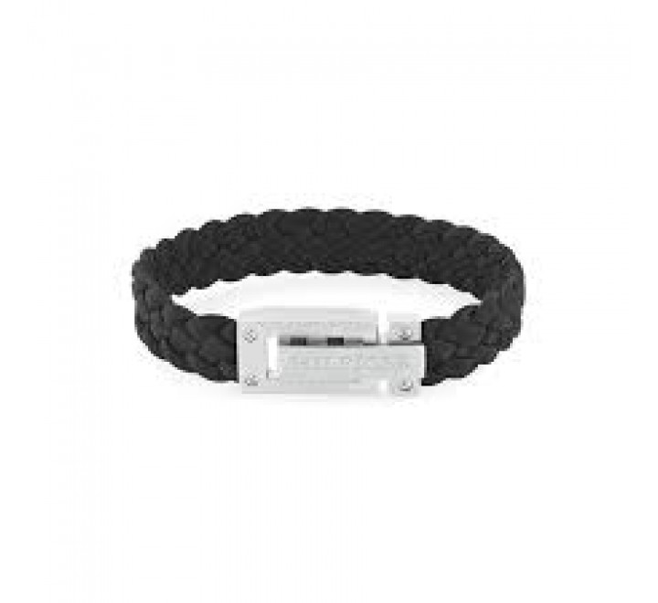 PULSERA TOMMY HILFIGER CUERO TRENZADO NEGRO 2790517