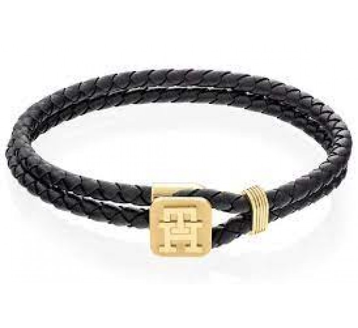 PULSERA TOMMY HILFIGER CUERO TRENZADO NEGRO 2790531