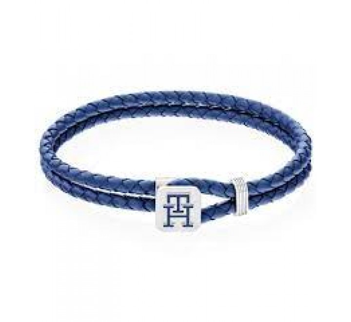 PULSERA TOMMY HILFIGER CUERO TRENZADO AZUL 2790530