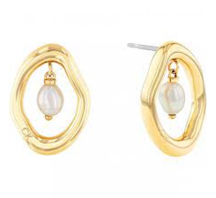 PENDIENTES CALVIN KLEIN ACERO DORADO CON PERLA 35000562