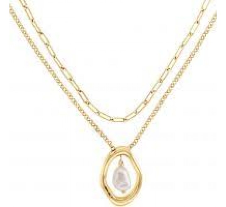 COLLAR CALVIN KLEIN ACERO DORADO CON PERLA 35000559