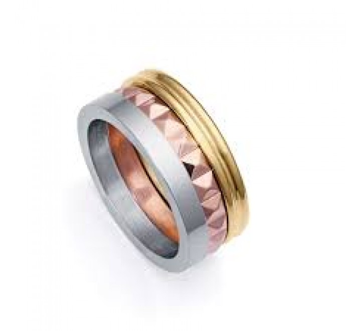 ANILLO VICEROY ACERO TRIPLE TRICOLOR N16 14083A01619
