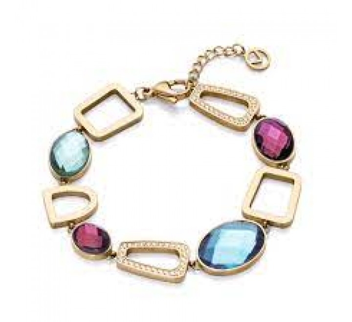 PULSERA VICEROY ACERO DORADO PIEDRAS COLOR 14088P01012