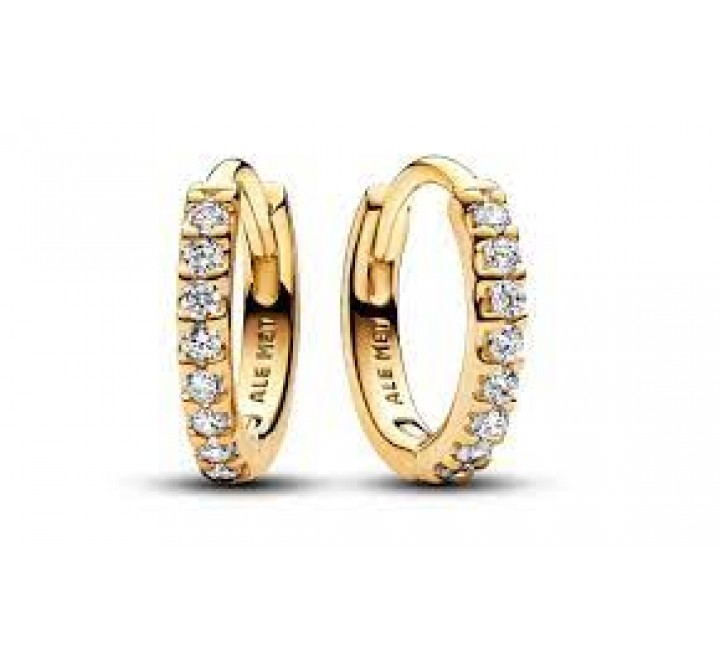 PENDIENTES PANDORA PLATA DORADA ARO CIRCONITAS 263015C01