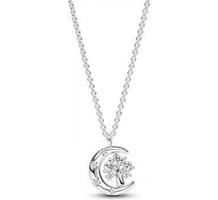 COLLAR PANDORA PLATA LUNA Y ARBOL DE LA VIDA 392992C01-50