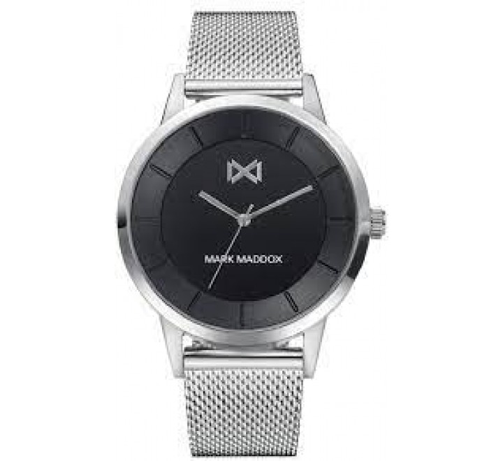 RELOJ MARK MADDOX CAJA Y ARMIS ACERO ESFERA NEGRA HM7133-57
