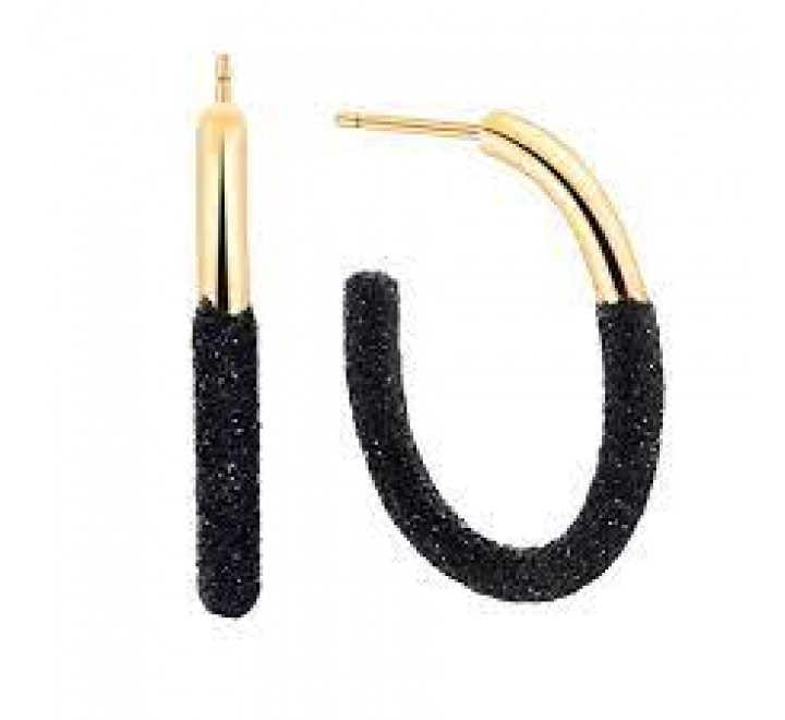 PENDIENTES PEDRO DURAN PLATA DORADA NEGRO 00511807