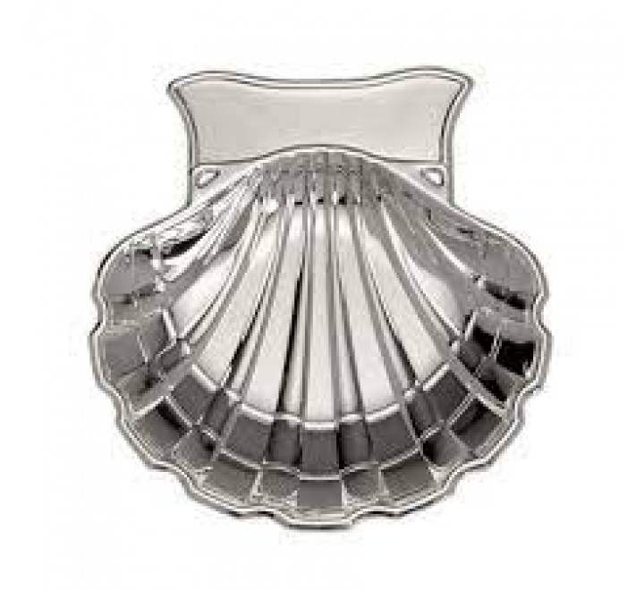 CONCHA BAUTISMO METAL PLATEADO PARA GRABAR LU8132