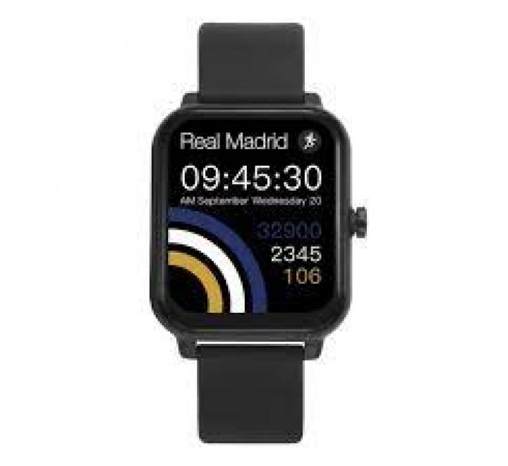 RELOJ SMART REAL MADRID CUADRADO SILICONA NEGRA RM2001-50
