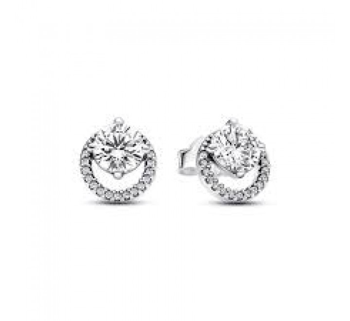 PENDIENTES PANDORA PLATA HALO REDONDO BRILLANTE 291248C01
