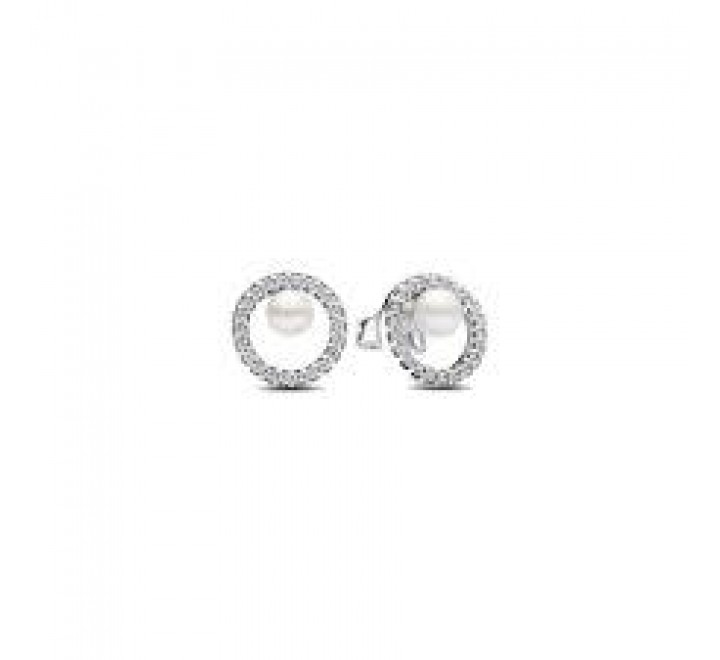 PENDIENTES PANDORA PLATA PERLA CULTIVADA CIRCONITA 293154C01