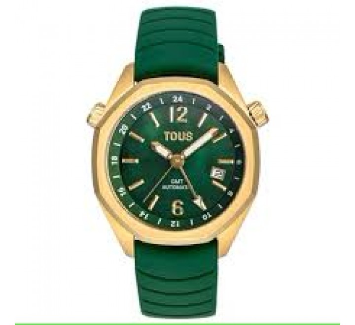 RELOJ TOUS AUTOMATICO ACERO DORADO CORREA VERDE 3000133600
