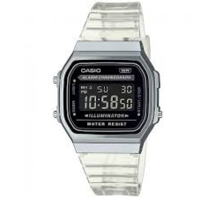 RELOJ CASIO DIGITAL CORREA TRANSPARENTE A168XES-1BEF