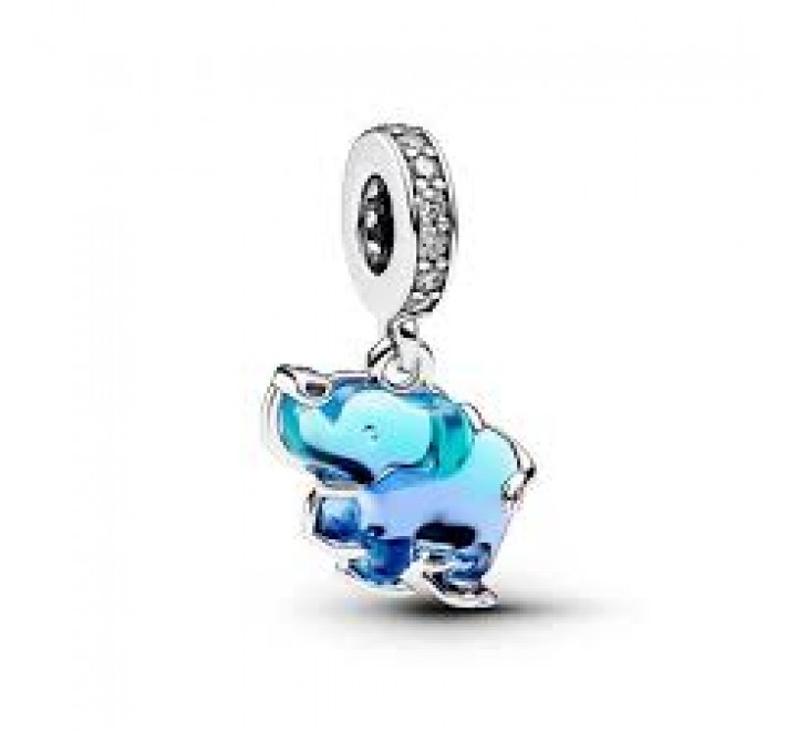 CHARM COLGANTE DE CRISTAL DE MURANO AZUL ELEFANTE 793339C01