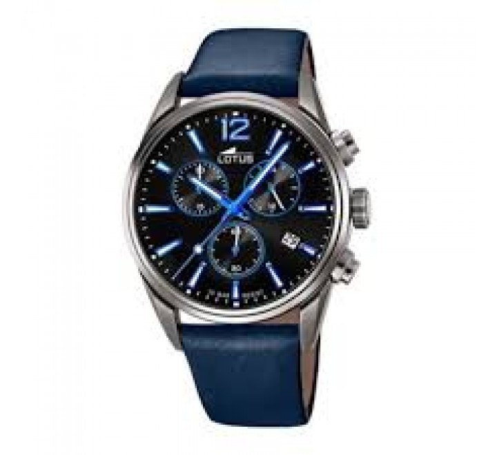 RELOJ CABALLERO LOTUS REF 18683/6 NEGRO CORREA AZUL