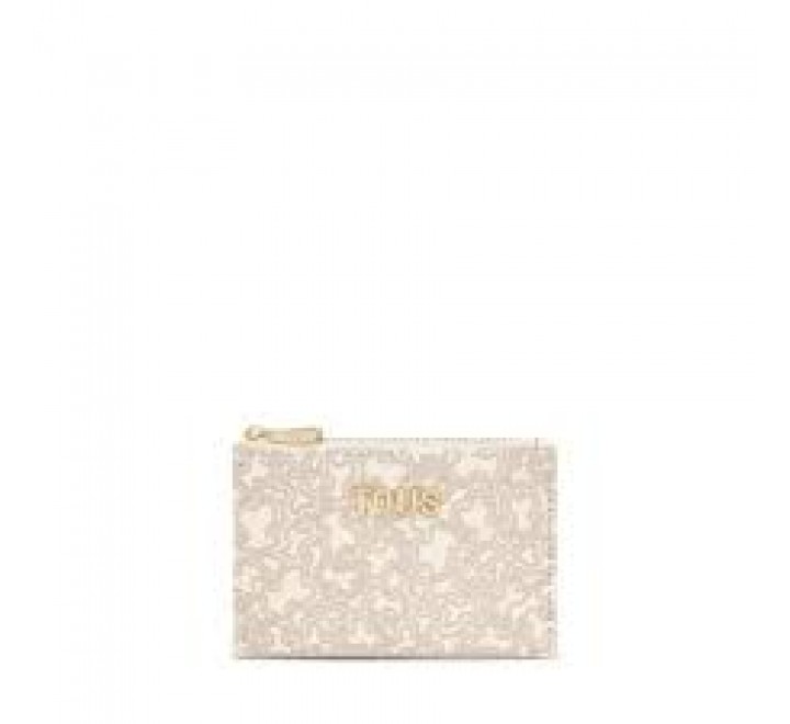 MONEDERO TARJETERO TOUS KAOS MINI LINES BEIGE 2002184201