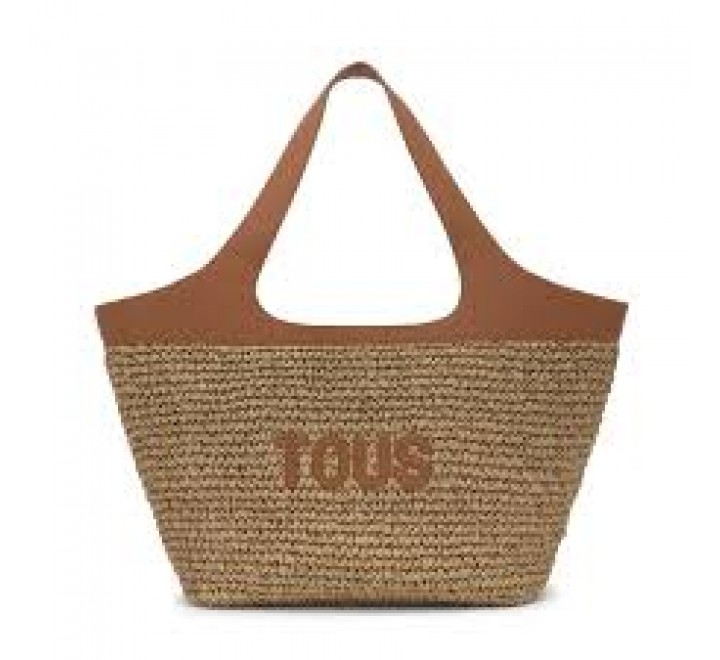 BOLSO TOUS CAPAZO L.TOUS LIRIO RAFIA CAMEL 2002205243