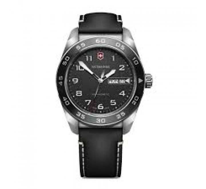 RELOJ VICTORINOX CAJA ACERO CORREA PIEL NEGRA V242041