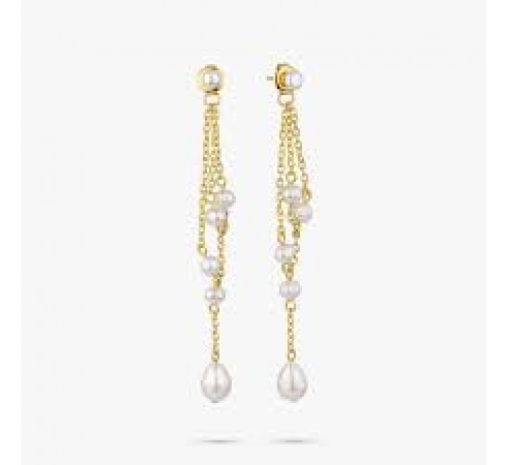 PENDIENTES RADIANT ACERO DORADO LARGOS BRIDGERTON RY000288