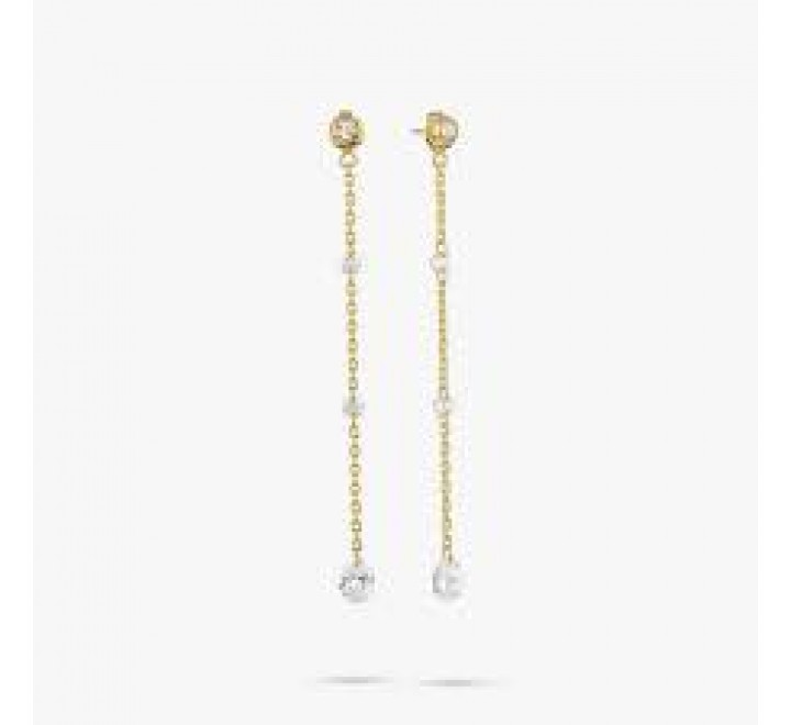 PENDIENTES RADIANT ACERO DORADO LARGOS MYFAIR RY000261