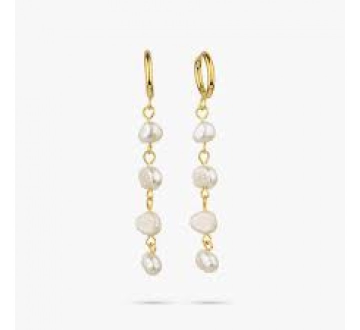 PENDIENTES RADIANT ACERO DORADO LARGOS BRIDGERTON RY000290