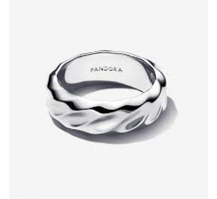 ANILLO PANDORA PLATA BANDA ANCHA ONDULADA N?14 193886C00-54