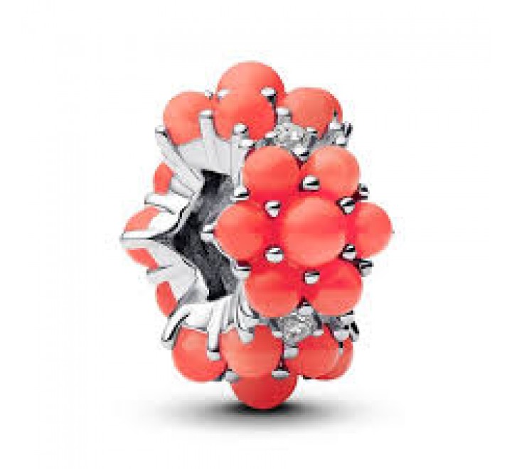 CHARM PANDORA PLATA OCEANO COLOR CORAL 793897C01