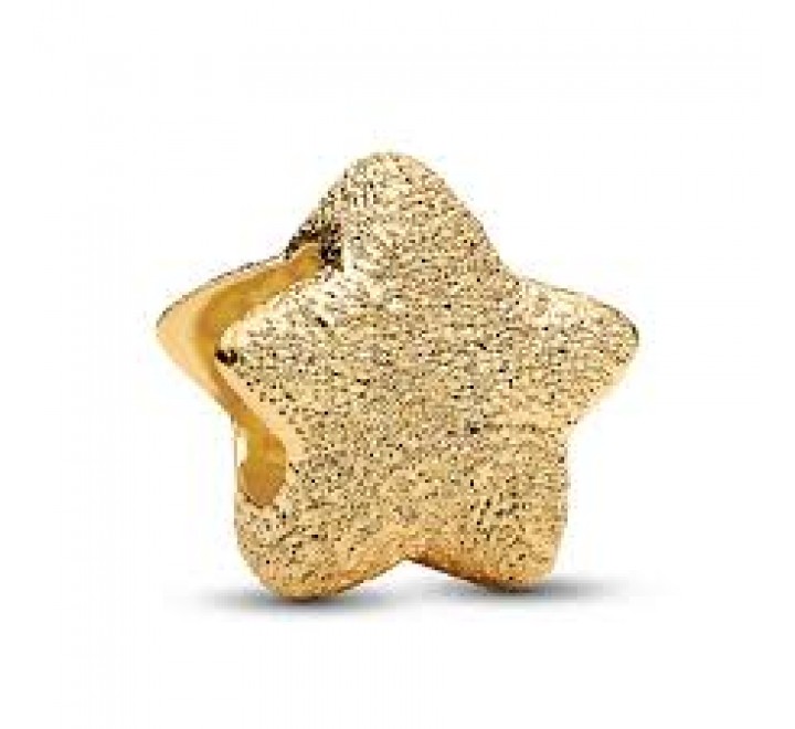 CHARM PANDORA PLATA DORADA MINI ESTRELLA MATIZADA 764050C00