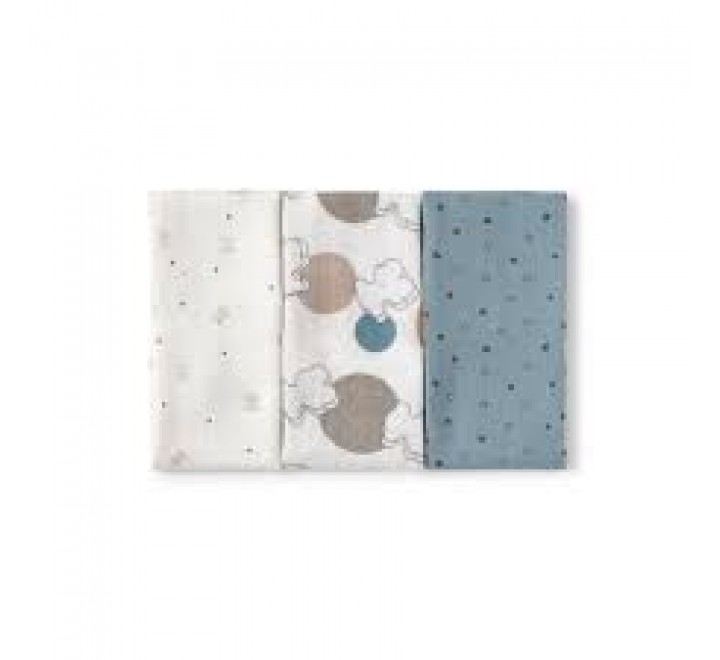 MUSELINA PACK DE TRES CELESTE MMUSE-2301 0-36M